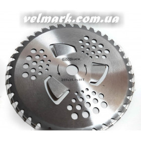 Диск для мотокоси 255*25,4*1,3мм*40Т CURVED, 3 пелюстки, з победітовими напайками X-TREME